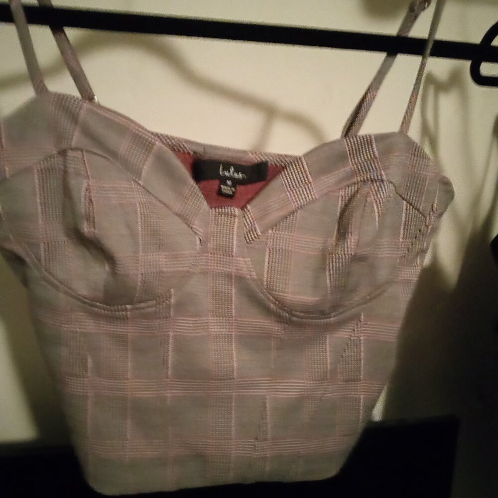 Lulu's Plaid Crop Top, M